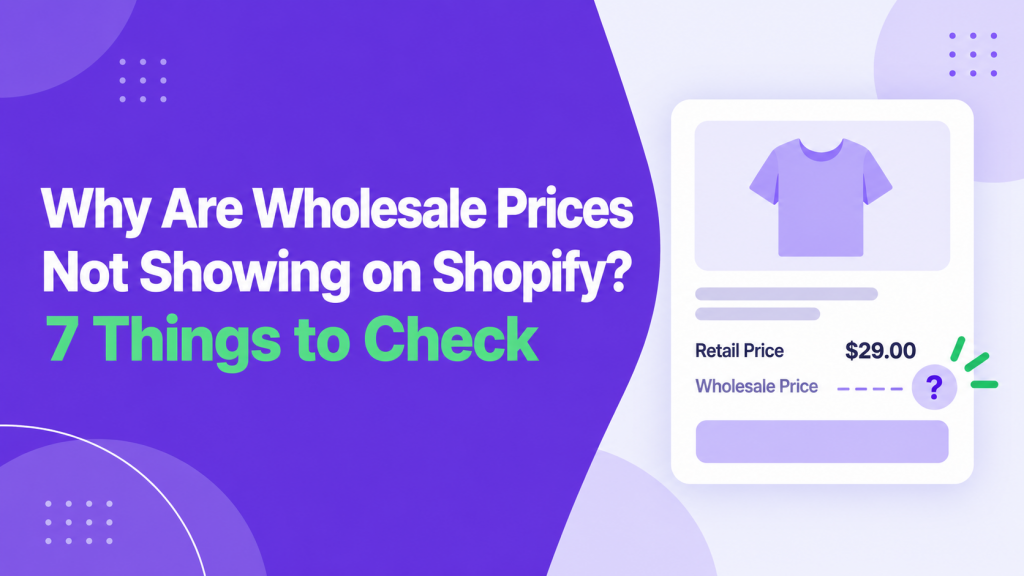 wholesale prices not showing on Shopify